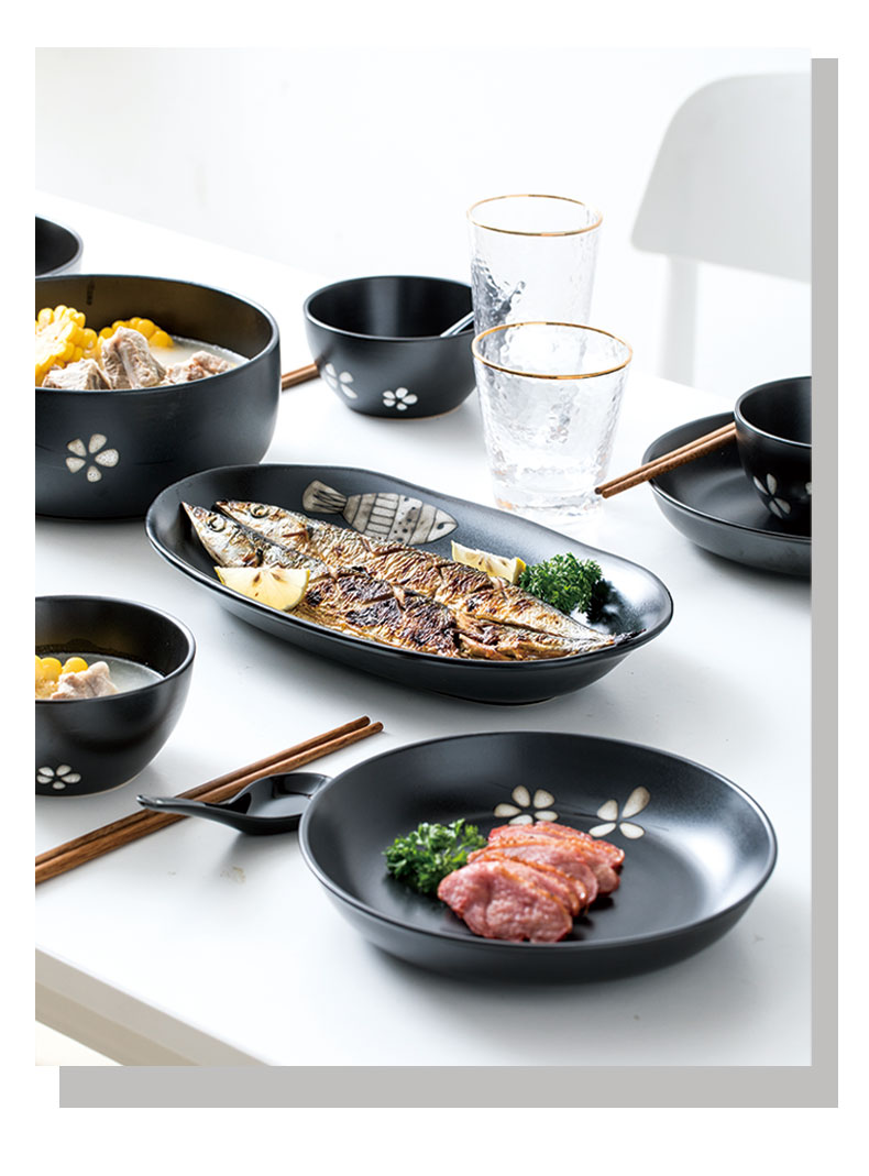 This porcelain Japanese ceramics tableware suit household contracted porcelain dishes dishes chopsticks suite combination blossoms