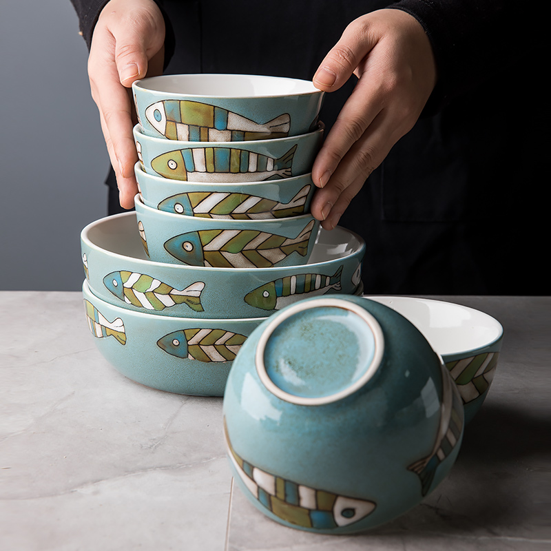 Youcci porcelain tableware suit Chinese style dishes suit household Chinese wind leisurely contracted one food people eat