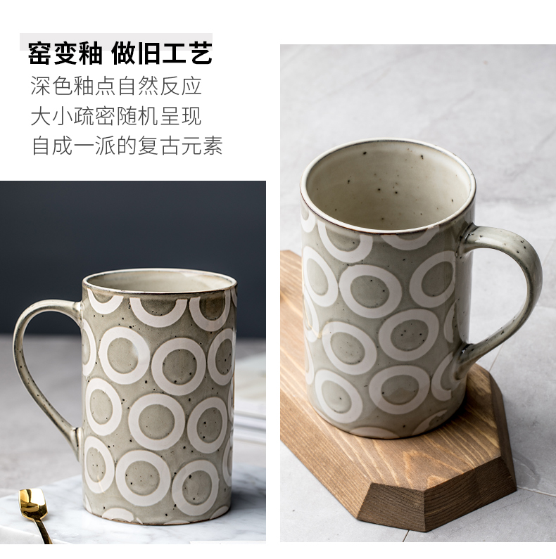 Glass ceramic contracted household cup keller cup hand - made of high - capacity breakfast cup milk cup office