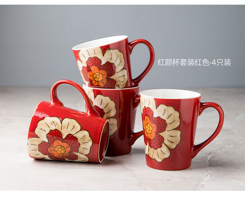 Household glass set four family sitting room ceramic keller cup water suits for Chinese tea set