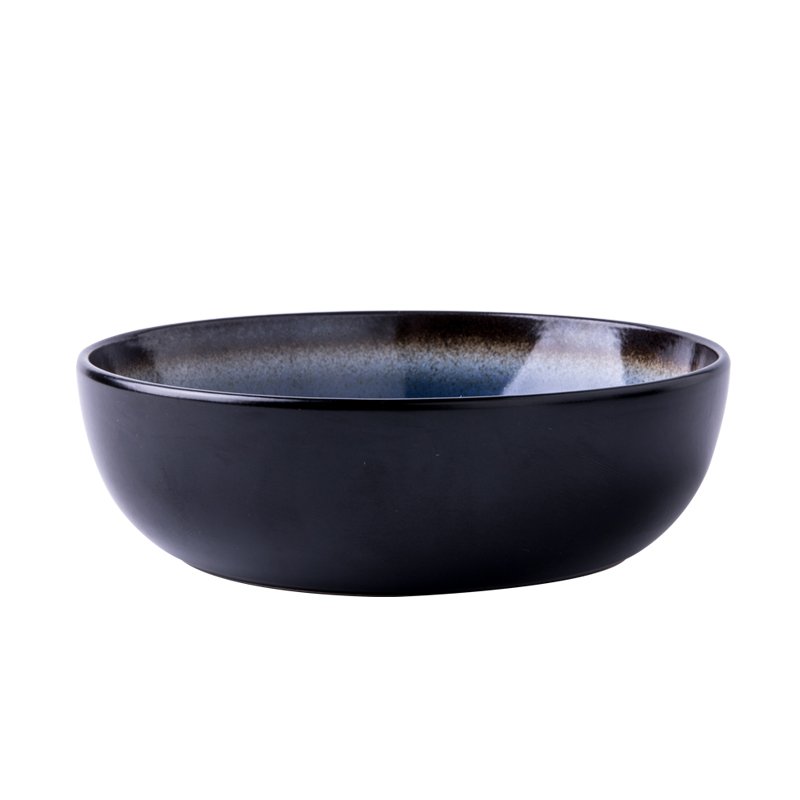 Creative Nordic ins blue food bowl of household retro 7 inch ceramic rainbow such use European simple fruit salad bowl