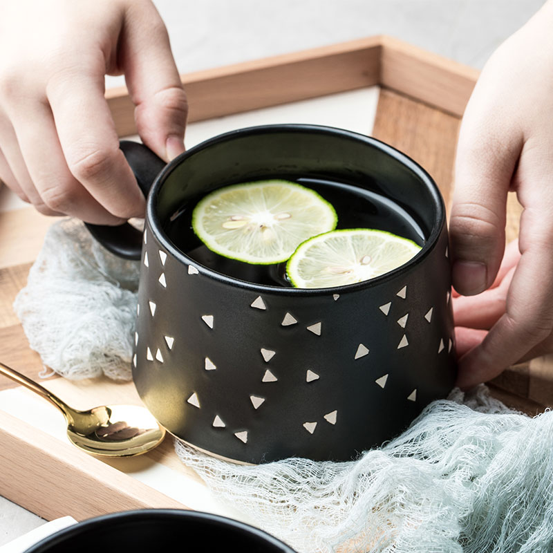 Cup of creative move trend mark Cup coffee Cup Japanese large breakfast Cup hand - made ceramic Cup