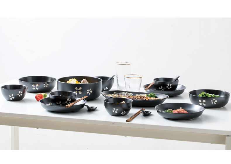 This porcelain Japanese ceramics tableware suit household contracted porcelain dishes dishes chopsticks suite combination blossoms