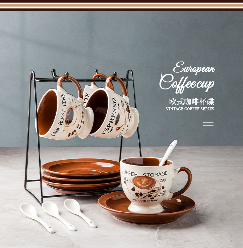 Youcci porcelain leisurely continental small coffee cups and saucers suit creative move contracted hand - made ceramic cup coffee kit