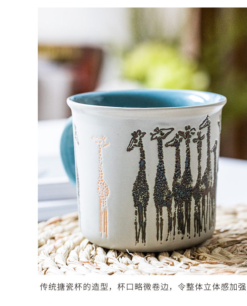 Creative lovely glass ceramic cup keller cartoon lovers a cup of milk a cup of coffee cup tea cup