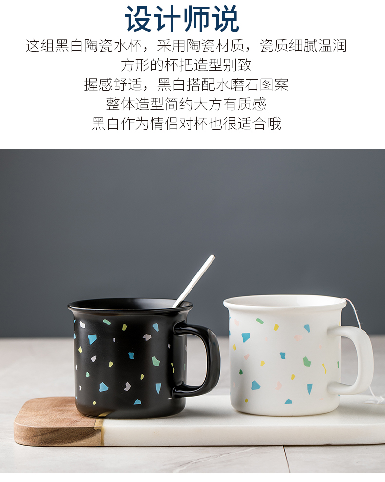 Household glass set four family sitting room ceramic keller cup water suit European cup suit