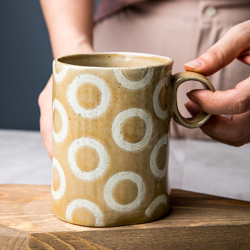 Glass ceramic contracted household cup keller cup hand - made of high - capacity breakfast cup milk cup office