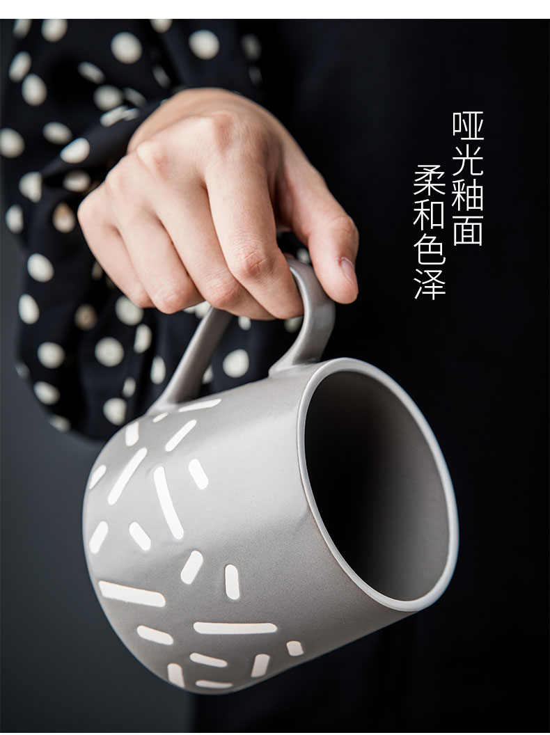 Creative household contracted ceramic cup keller picking cups of coffee cup cup oatmeal for breakfast milk cup