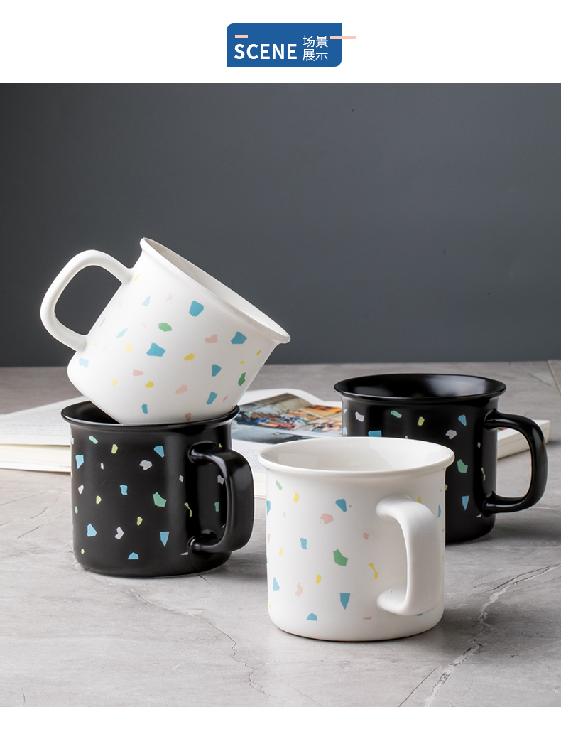 Household glass set four family sitting room ceramic keller cup water suit European cup suit