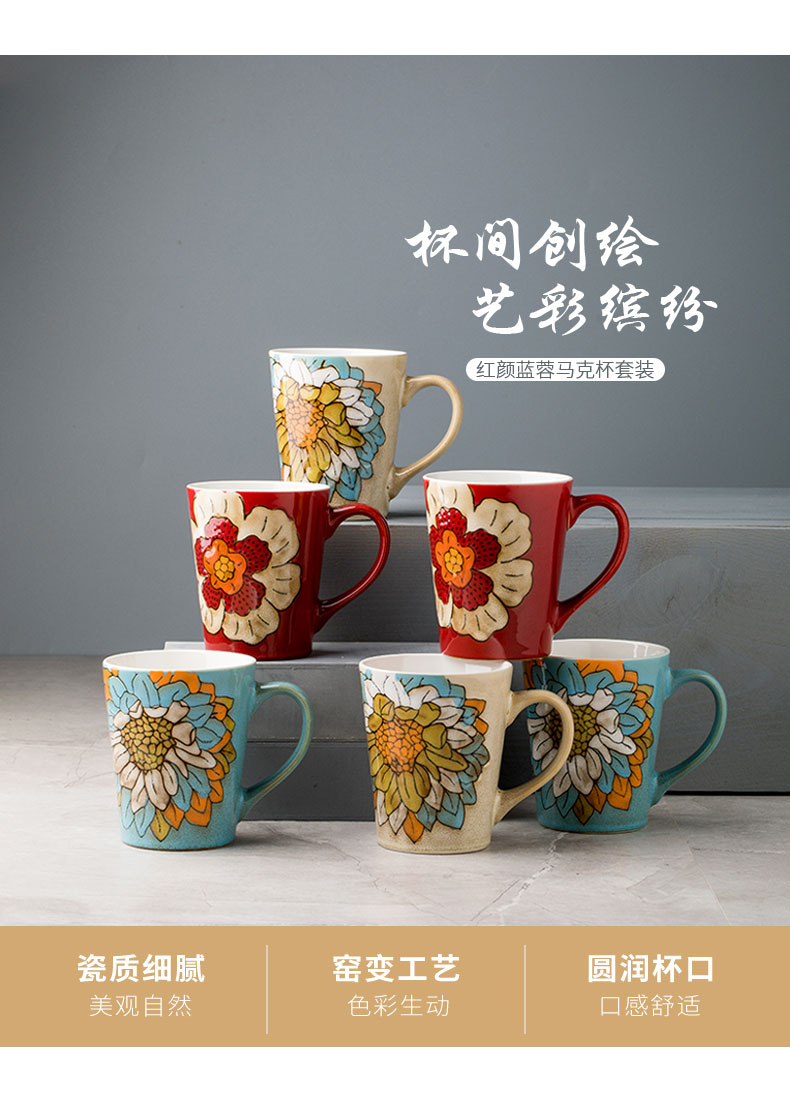 Household glass set four family sitting room ceramic keller cup water suits for Chinese tea set