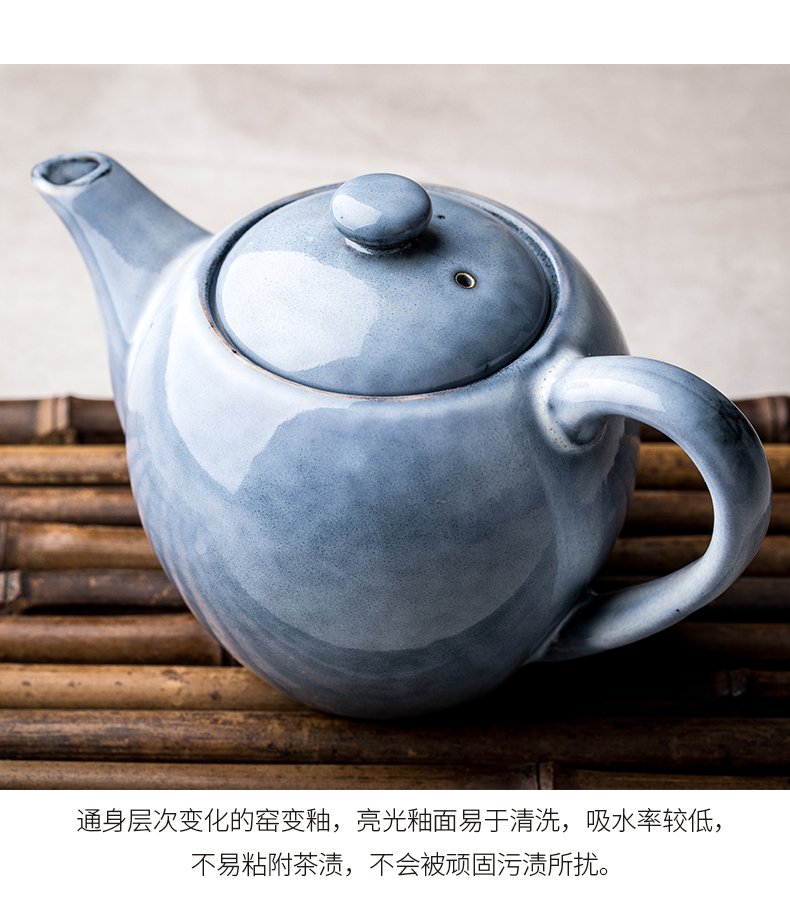 Household ceramics little teapot single Nordic cool retro single pot of tea kettle creative simple quietly elegant tea kettle