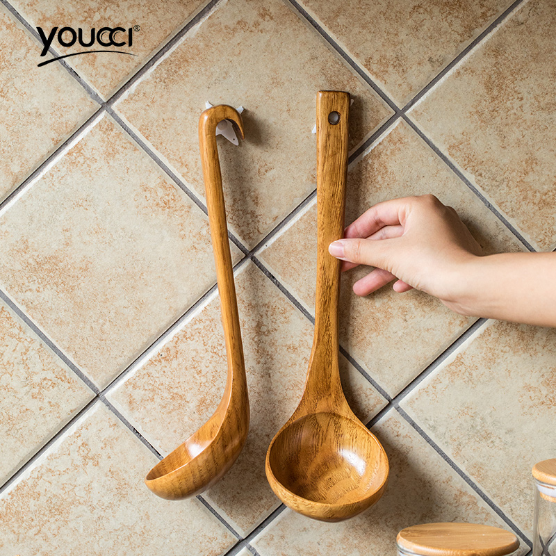 Youcci porcelain leisurely, Korean large wooden creative long handle porridge spoon home porridge spoon, wooden spoon