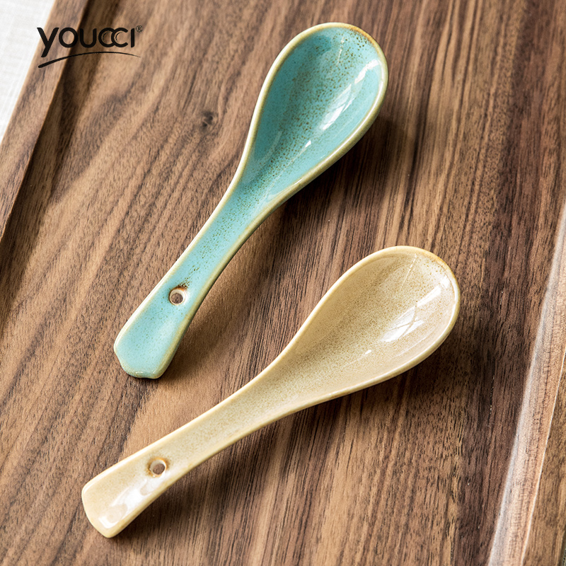 Youcci creative porcelain ceramic spoon leisurely household hotel thickening spoon run small spoon restaurant hotel for dinner