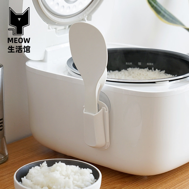 Kitchen gadgets Rice cooker rice spoon holder Suction cup type rice spoon storage rack Soup spoon rack Suction pot wall Universal rice shovel holder