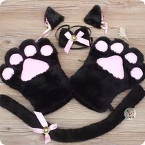 Cat claw gloves Loli gloves cute winter new women warm selling cute set 5 pieces set of mother bow tie animation perimeter
