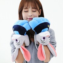 Cat claw gloves Loli gloves cute winter new female warm Korean version plus velvet padded animal male soft sister neck