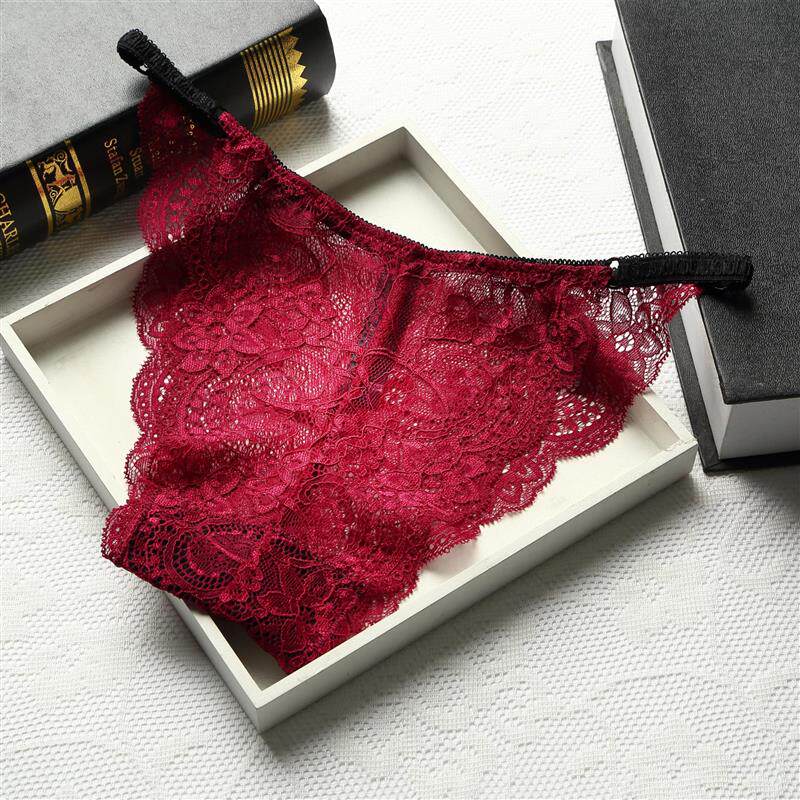 4 Sexy ice wire trace low waist pure cotton strap with young lady underwear lace transparent temptation hot day H