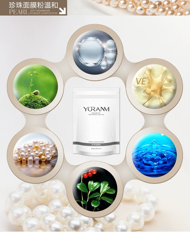 Bột làm đẹp ngọc trai Yuran Mặt nạ tự chế 250g Kem dưỡng ẩm chính hãng Soft Film Powder Pure Beauty Salon ngoài sử dụng - Mặt nạ