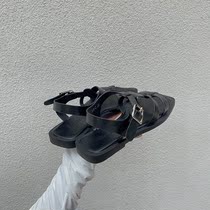 Roman Sandals Women Summer Flat Bottom 2021 New Korean Version Gentle Fairy Wind Weaving Student Soft Bottom Womens Shoe Tide