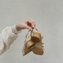 Roman sandals 2021 New womens summer 100 hitch followed by fine with fairy wind superior to womens shoes