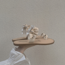 Turn on the summer mode ~ Andromeda sweet and beautiful wind flat lace with a pair of toenails and slippers for women