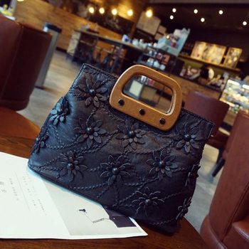 Flower stitching soft leather handbag for women 2025 korean version new fashion casual versatile one-shoulder cross-body hand bag