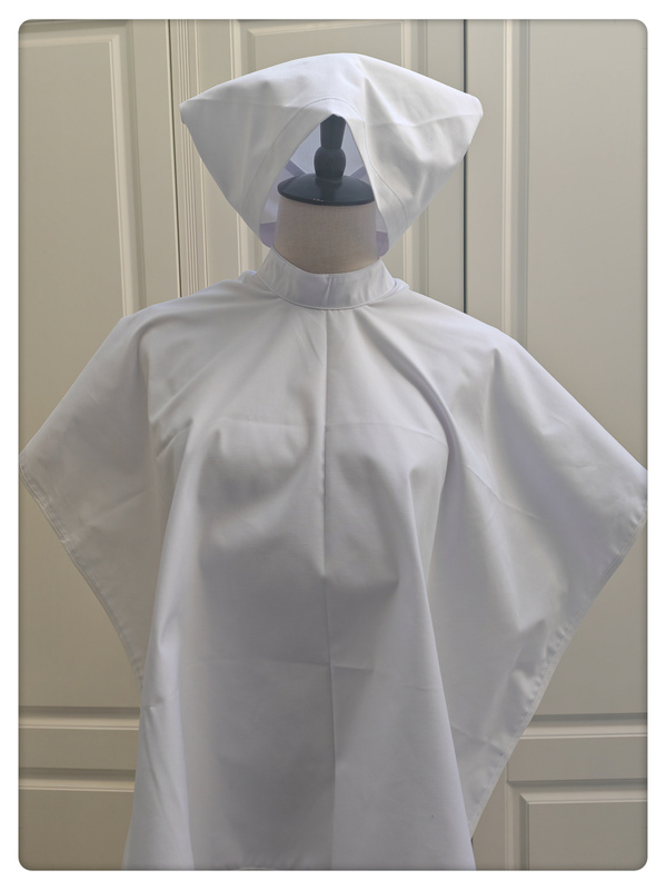 Korean Color Diagnosis Special White Apron Set, Apron and Hair Cap Two-Piece Set, Auxiliary Teaching Aids Korean Color Diagnosis Special White Apron Set, Apron and Hair Cap Two-Piece Set, Auxiliary Teaching Aids