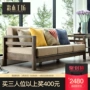 Tinh khiết sồi trắng sofa gỗ góc sofa sofa vải di động và rửa được ba chữ số phòng kết hợp sinh hoạt nội thất tối giản - Ghế sô pha giường ghế sofa