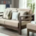 Tinh khiết sồi trắng sofa gỗ góc sofa sofa vải di động và rửa được ba chữ số phòng kết hợp sinh hoạt nội thất tối giản - Ghế sô pha giường ghế sofa Ghế sô pha