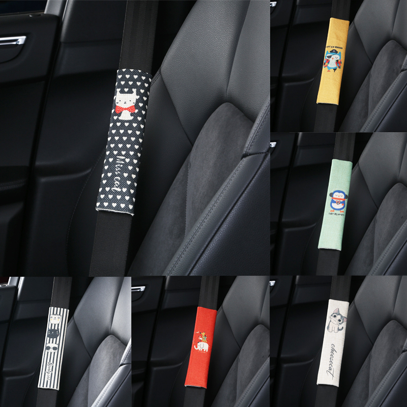 Creative Seasons Car Seat Belt Protection Shoulder Jacket Cute Universal Linen Safety Insurance With Comfort Jacket Adornment-Taobao