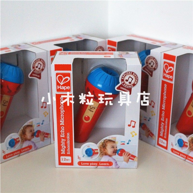 German Echo Sound Microphone Children Small Mike Physical Expansion Sound Baby Woody Music Singing Toy Model