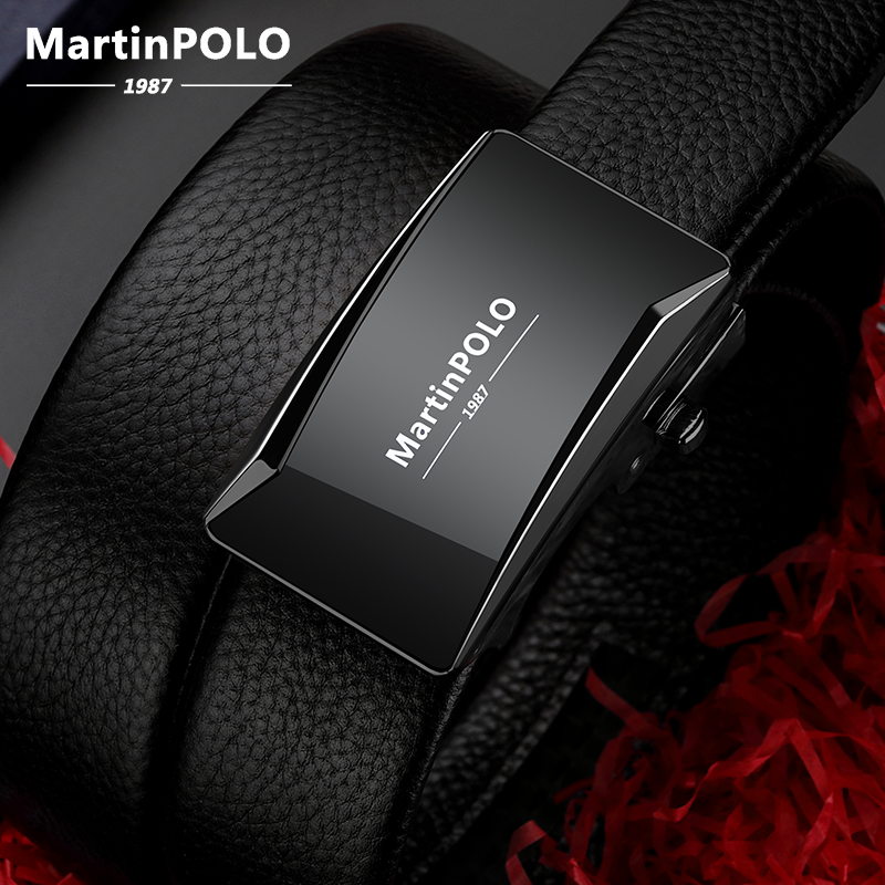 Paul belt men's leather top layer pure cowhide belt without holes automatic buckle belt high-end men's belt