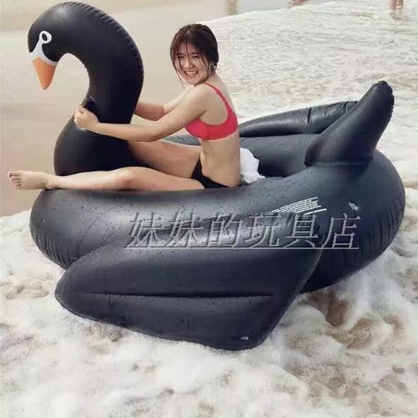 195cm original adult water black swan ride inflated black swan floating swimming circle inflated large white goose