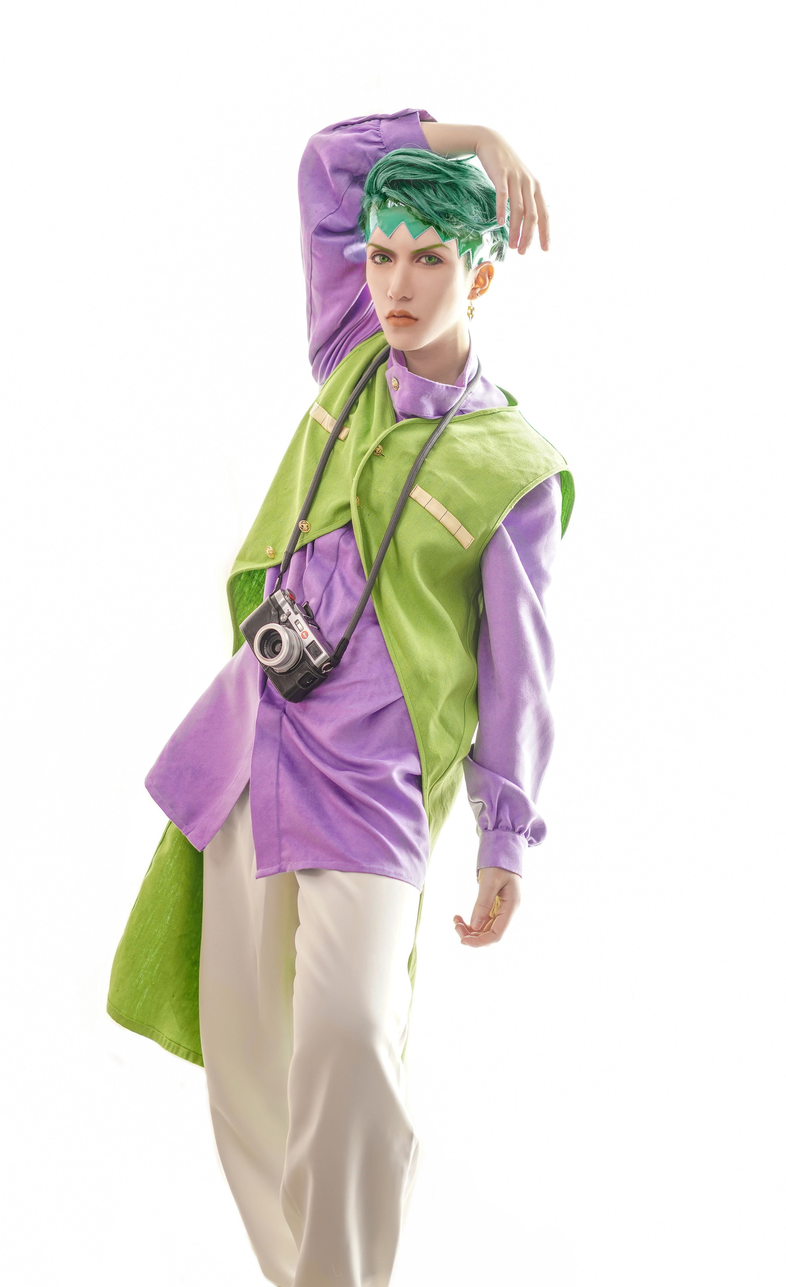 (Bichon and Rabbit) JOJO Immortal Diamond Kishibe Rohan cosplay go to the cartoonist's house to play