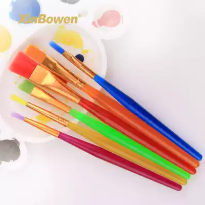 Watercolor pen 6-piece set of children's brush candy color plastic rod watercolor Pen art supplies wholesale origin source