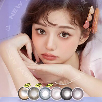 SweetColor半年抛美瞳1片自然神明少女柿子冰茶日常通勤隐形眼镜