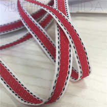 1cm wide color encryption three yarn-dyed woven ribbon hairpin bow packing ribbon tie cap strap side seam