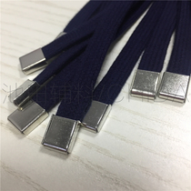 0 8cm wide combed cotton hollow flat rope Cap rope Waist rope Clothing accessories square buckle tail clip Cap belt belt