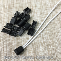 Resin plastic rope head clip Hanging nozzle clip buckle Drawstring shoelace tie foot tail buckle with 3mm elastic rubber band rib rope