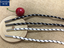 5mm diameter polyester tough round rope Hat rope Waist rope Metal buckle Baotou rope black and white clip rope climbing lattice rope