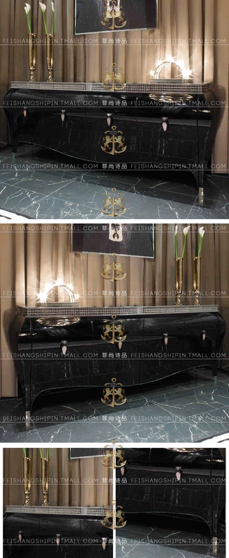 Mái hiên sau hiện đại tủ khóa ánh sáng màu đen Hồng Kông phong cách tối giản nhà hàng bên tủ tủ gỗ lưu trữ tùy chỉnh đồ nội thất - Bàn / Bàn bàn ghế gỗ hương tân cổ điển	