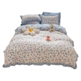 Демисезонный хлопковый брендовый свежий комплект, простыня, пододеяльник для принцессы, 4 предмета, в корейском стиле