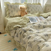 Летнее стеганое одеяло, зеленая древняя * цветочная мягкая ткань