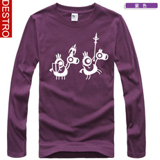 Футболка мужская destro男士t恤长袖春装卡通啪嗒砰t恤男 patapon打底衫长袖t恤064