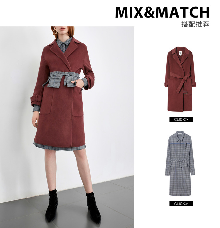Lily2018 mùa thu mới thắt lưng thắt lưng túi áo hai dây áo len 118359F1E23 áo choang dạ đẹp