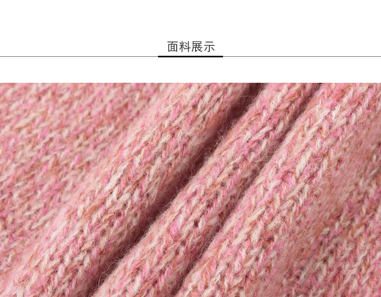 Lily2018冬新款女装层次感仙美气质毛衣百褶网纱半裙两件套连衣裙