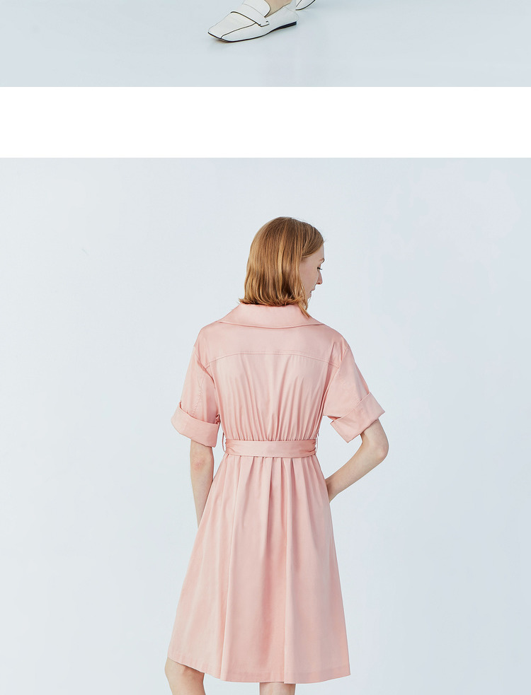 Lily2019 mùa hè mới cho phụ nữ Áo thun cotton tay ngắn A-line 119250C7584 - Váy eo cao 	váy eo con kiến	