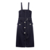 Lily2019 mùa hè mới phụ nữ khí chất dụng cụ thắt lưng thắt lưng Slim navy màu xanh có thể tháo rời dây đeo 7984 - Váy eo cao 	váy suông cột dây eo Váy eo cao