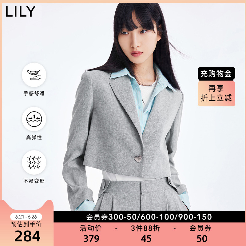 LILY2022 summer new women's fashion fake two pieces BM wind-resistant and easy to handle cation short-style suit jacket