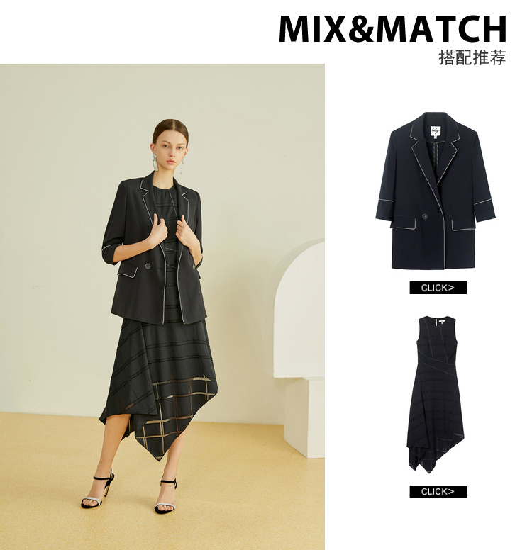Lily2019 mùa hè mới của phụ nữ sọc eo thon Váy không tay hẹn hò cổ tích 119210C7194 - Váy eo cao váy xoắn bụng